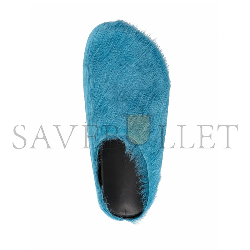 MARNI FUSSBET SABOT CALF-HAIR SLIPPERS 
